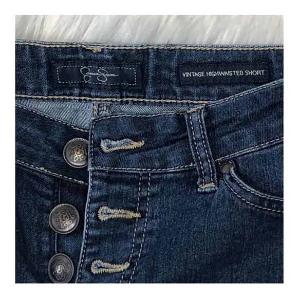 Jessica Simpson Button Fly 'Vintage Highwaisted Short' Denim Jean Shorts size 27 - Picture 7 of 12
